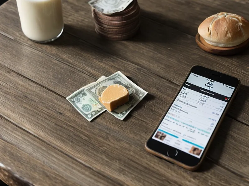 A grocery receipt and cash next to a lottery app on a phone.