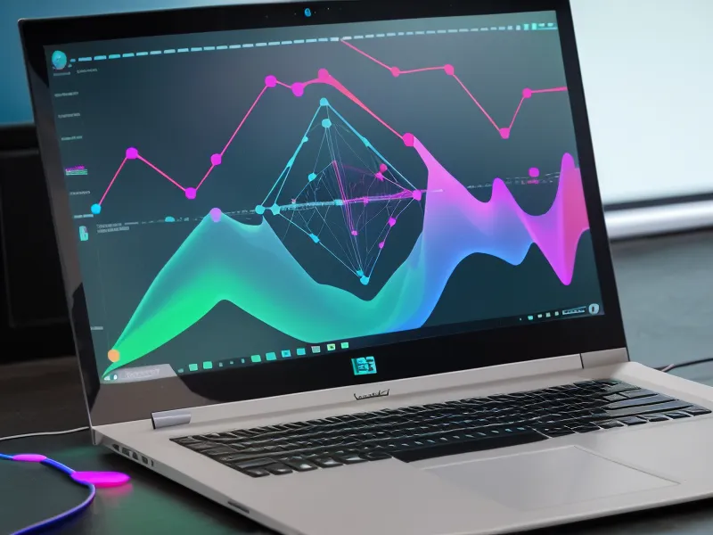 Close-up of a lottery data visualization chart showing number frequencies on a laptop screen.