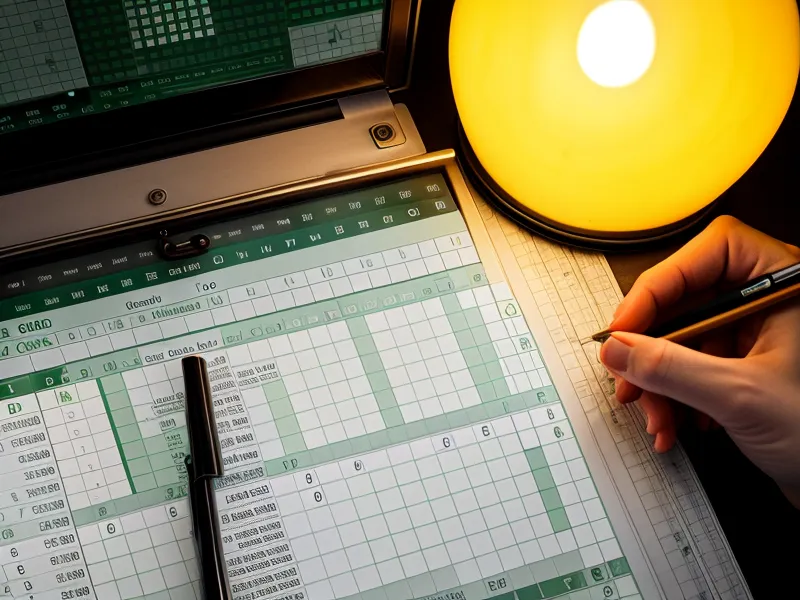 Close-up of a detailed lottery tracking spreadsheet with highlighted data cells.