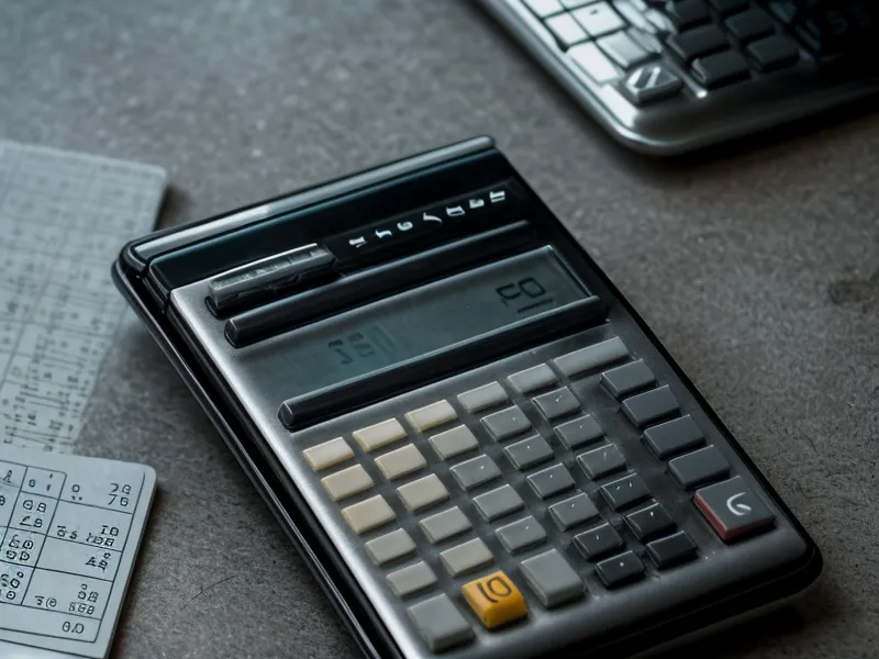A calculator and lottery tickets on a desk with draw history data.