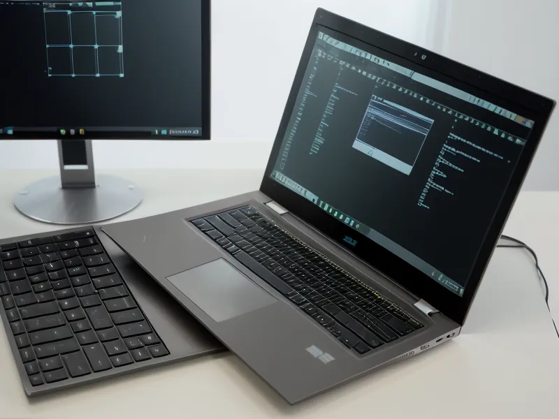 Close-up of a laptop comparing two different data-heavy software interfaces.