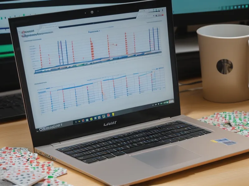 A desk with coffee and lottery results showing manual data tracking