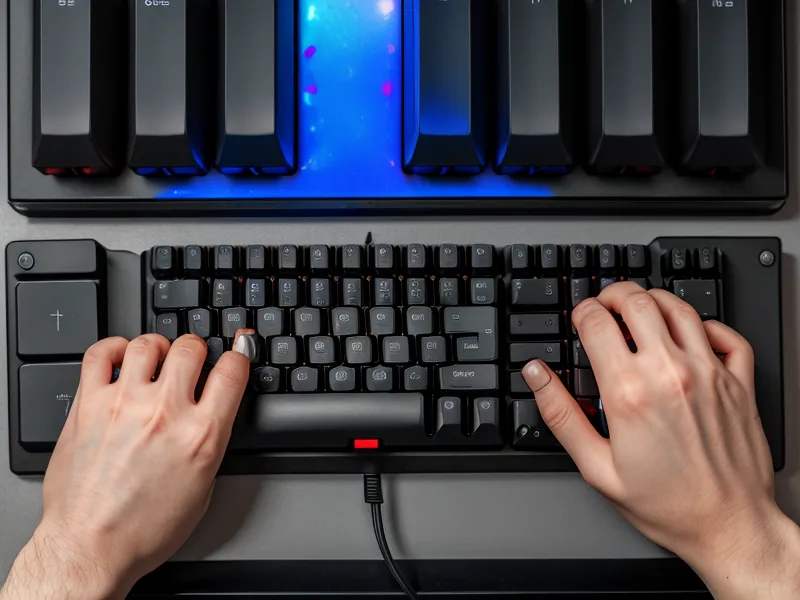 Hands typing on a keyboard at night while analyzing lottery data charts.