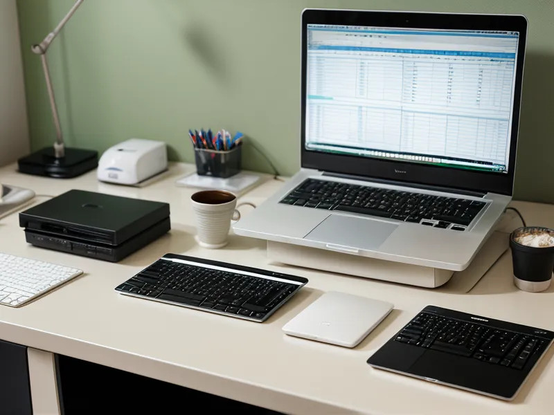 Computer screen showing conditional spreadsheet cells highlighted in grey next to coffee mug